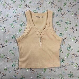 Tan Ribbed Tank Top